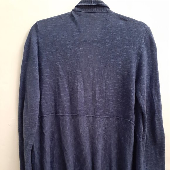 EILEEN FISHER BLUE  OPEN CARDIGAN SIZE S  LINEN COTTON BLEND - Picture 3 of 3